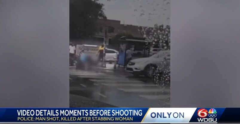 Caught on video: New Orleans security guard seen shooting man who stabs a wheelchair-bound woman